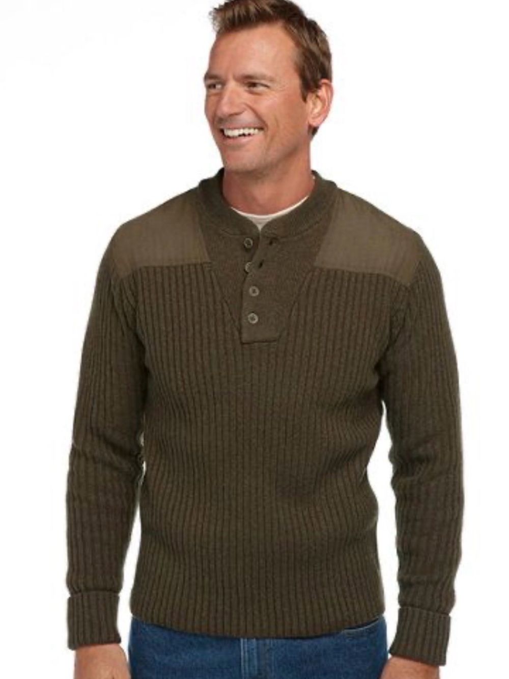 L.L. Bean Henley Commando Crewneck Sweater
